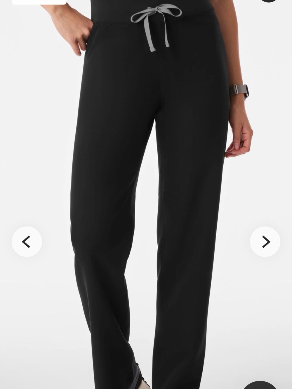 Used FIGS Black Livingston Women's Scrub Pants